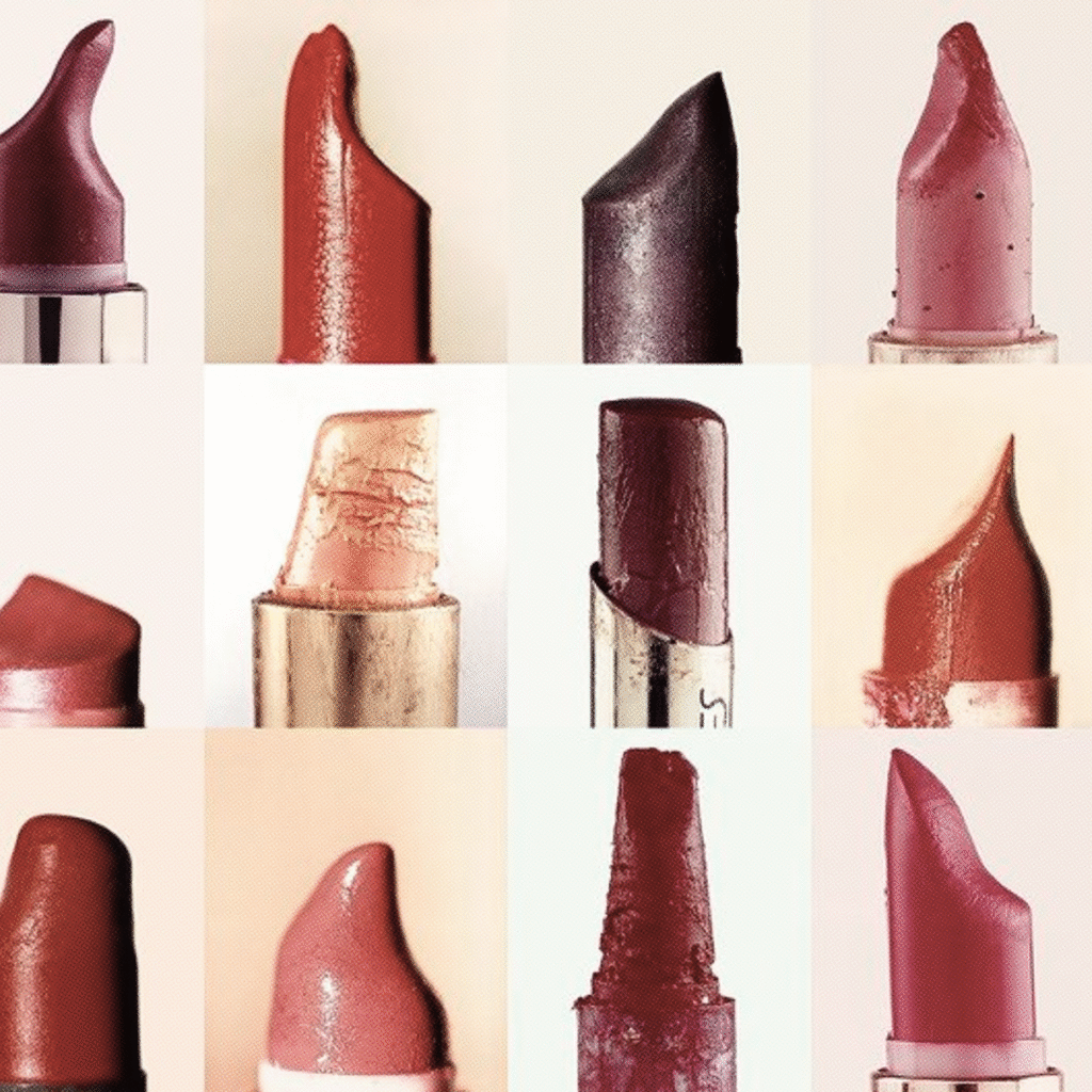 doze imagens de batons em vários formatos